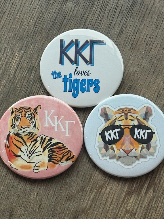Sorority Tigers Game Day Button Set of 3 - 3” buttons