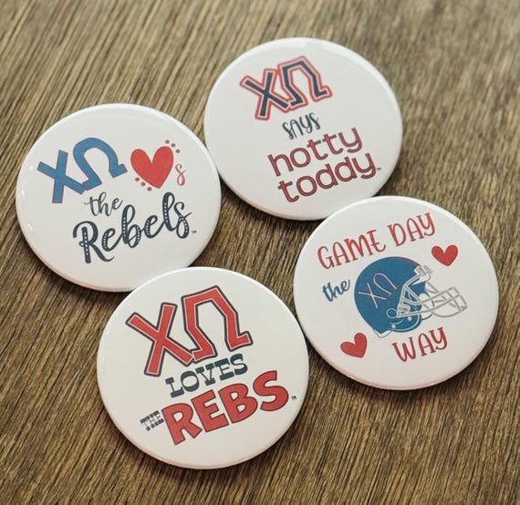 Ole Miss Rebels Sorority Game Day Button Set of Four