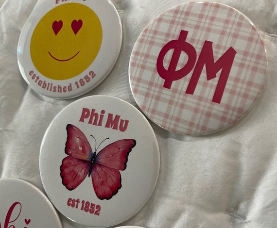 Phi Mu Sorority - 3" Buttons