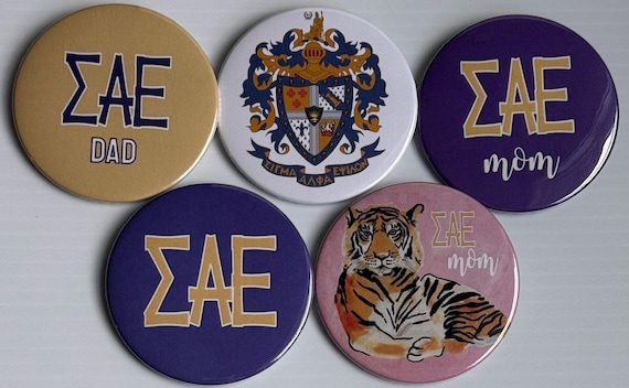 Sigma Alpha Epsilon Buttons - 3" Pin Back