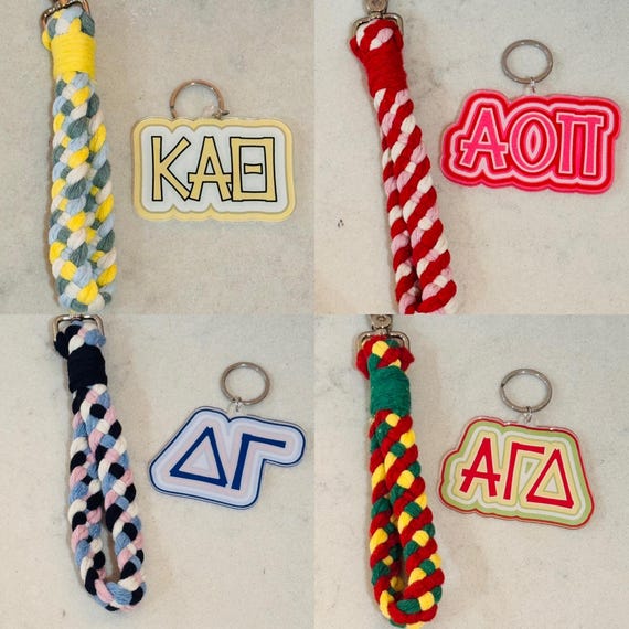 Sorority Colors-  Macrame Wristlet