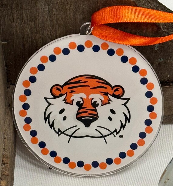 Aubie Acrylic Bottle Charm/Ornament 3”