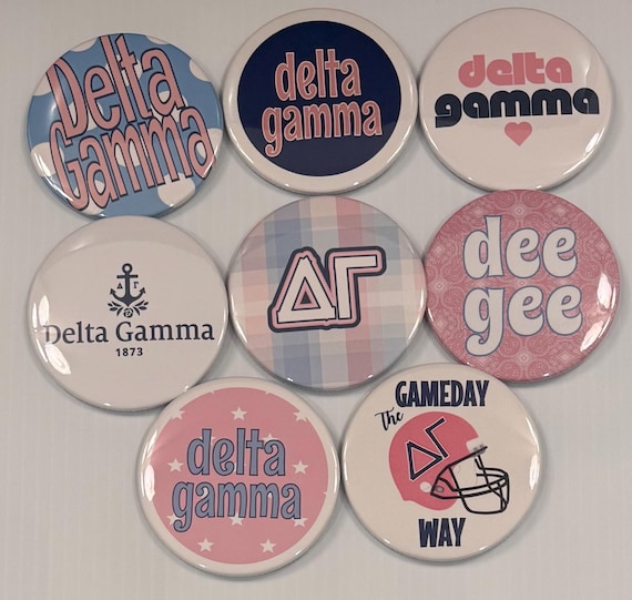 Delta Gamma Button Set (8) - 3" Buttons