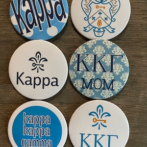 Kappa Kappa Gamma Button Set (6) - 3&quot; Buttons