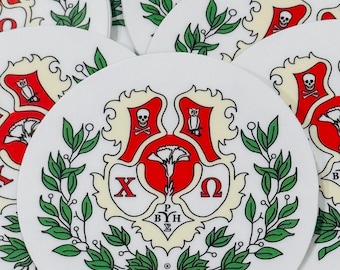 Chi Omega Schwesternschaft Crest Aufkleber