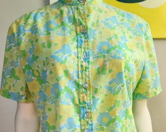 1960s Owl Novelty Print Shirt by Ship and Shore – Large