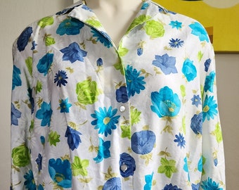 1960s Floral Button Down by A Kallin – Large – XL