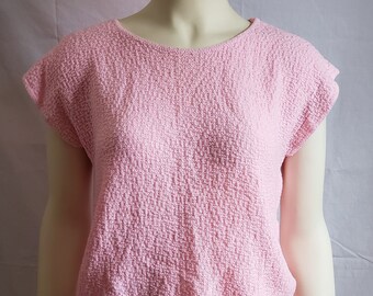 1960s Acrylic Knit Pink Sweater / XL