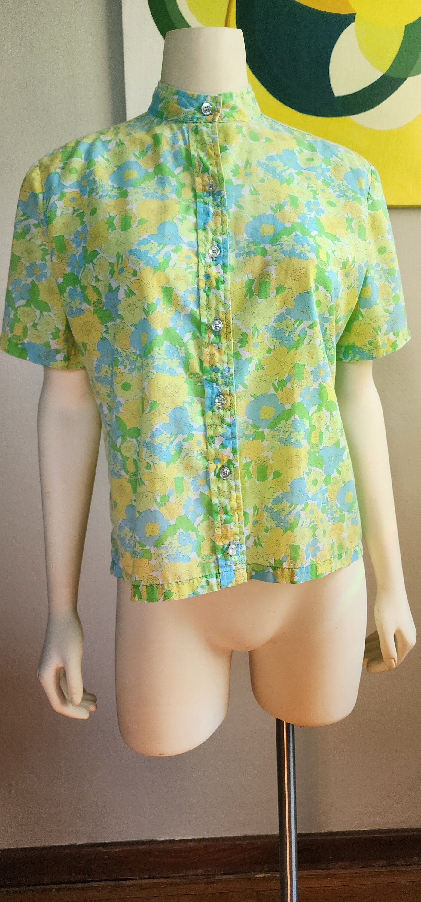1960s Owl Novelty Print Shirt by Ship and Shore – Large