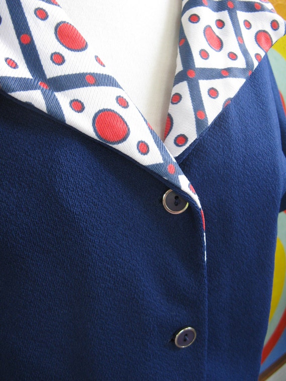 60s Red White and Blue Knit Suit / L - image 4