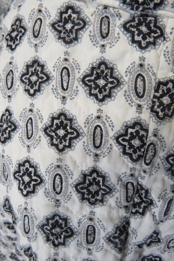 50s Black and White Pattern Quilted Skirt / XS - image 4