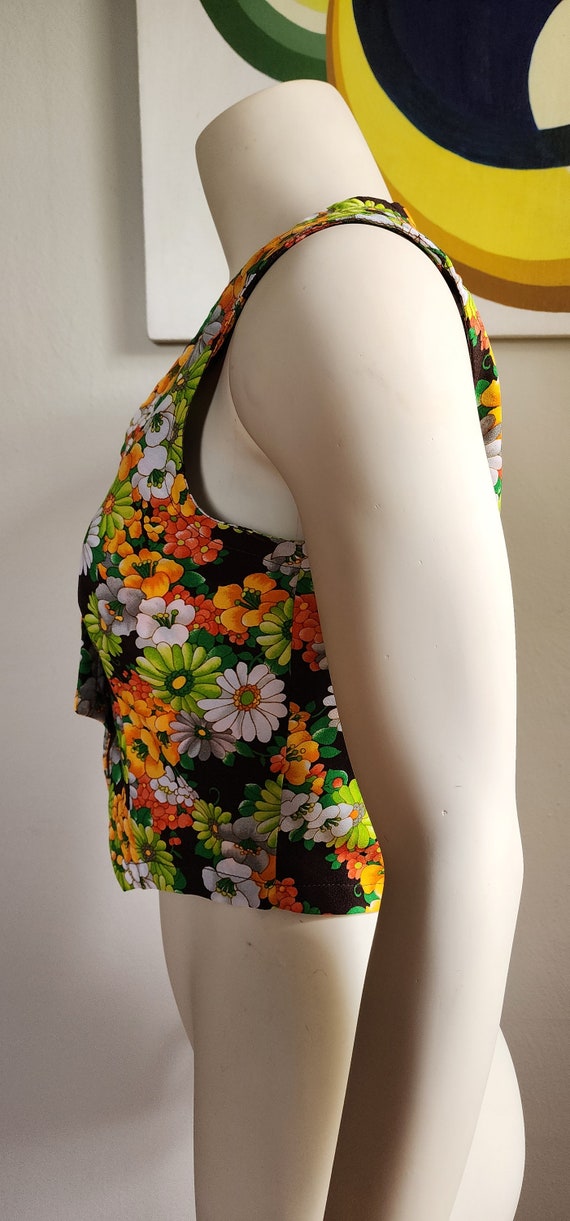 1960s 1970s Cropped Vest with Snaps – Handmade – … - image 3