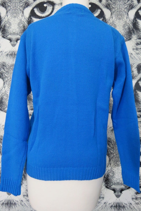 60s Blue Acrylic Sweater / New Old Stock / M / L - image 4