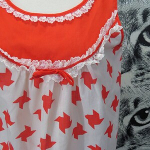 60s / 70s Red and White Nightie / L / XL image 3