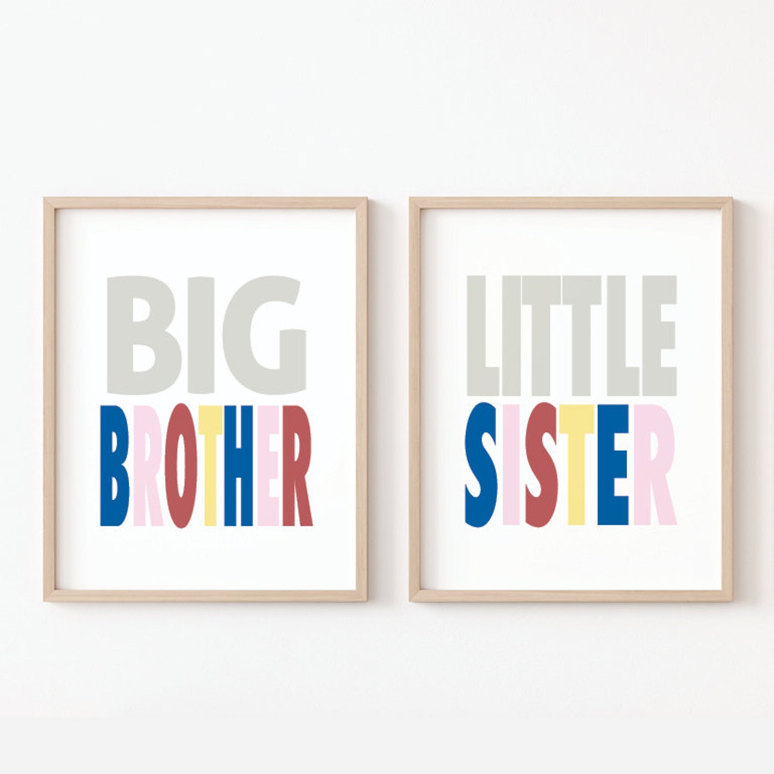 Big brother little sister wall print Shared boy girl bedroom Etsy