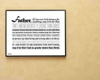 NO GREATER DESIRE: Typographic Prayer Poster (Downloadable File)