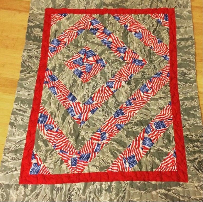 Military quilts out of uniforms made to order Etsy