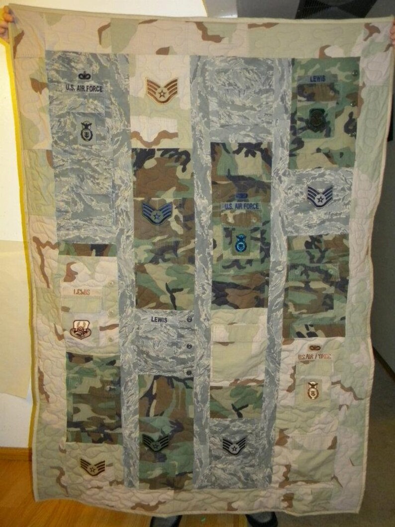 Military quilts out of uniforms made to order Etsy