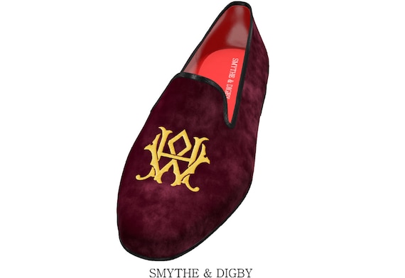 custom velvet slippers