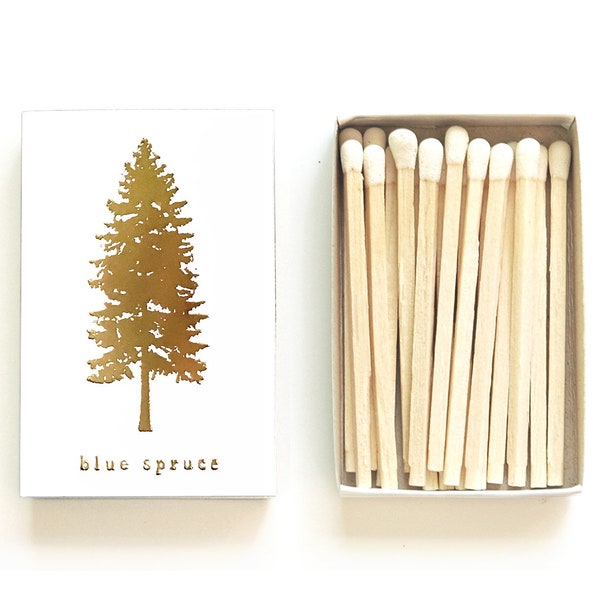 Blue Spruce Tree Matchbox. Camping Matches. Adventure Gift. Pine Species Matchbook. Forest Fir Woodland Decor. Pacific Northwest Evergreen.