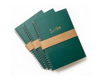 Gardening Notebook. Forest Green Spiral Bound Notebook. Foil Embossed Gardening Gift. Gardener's Journal. Gardener Blank Book. Seed Journal.