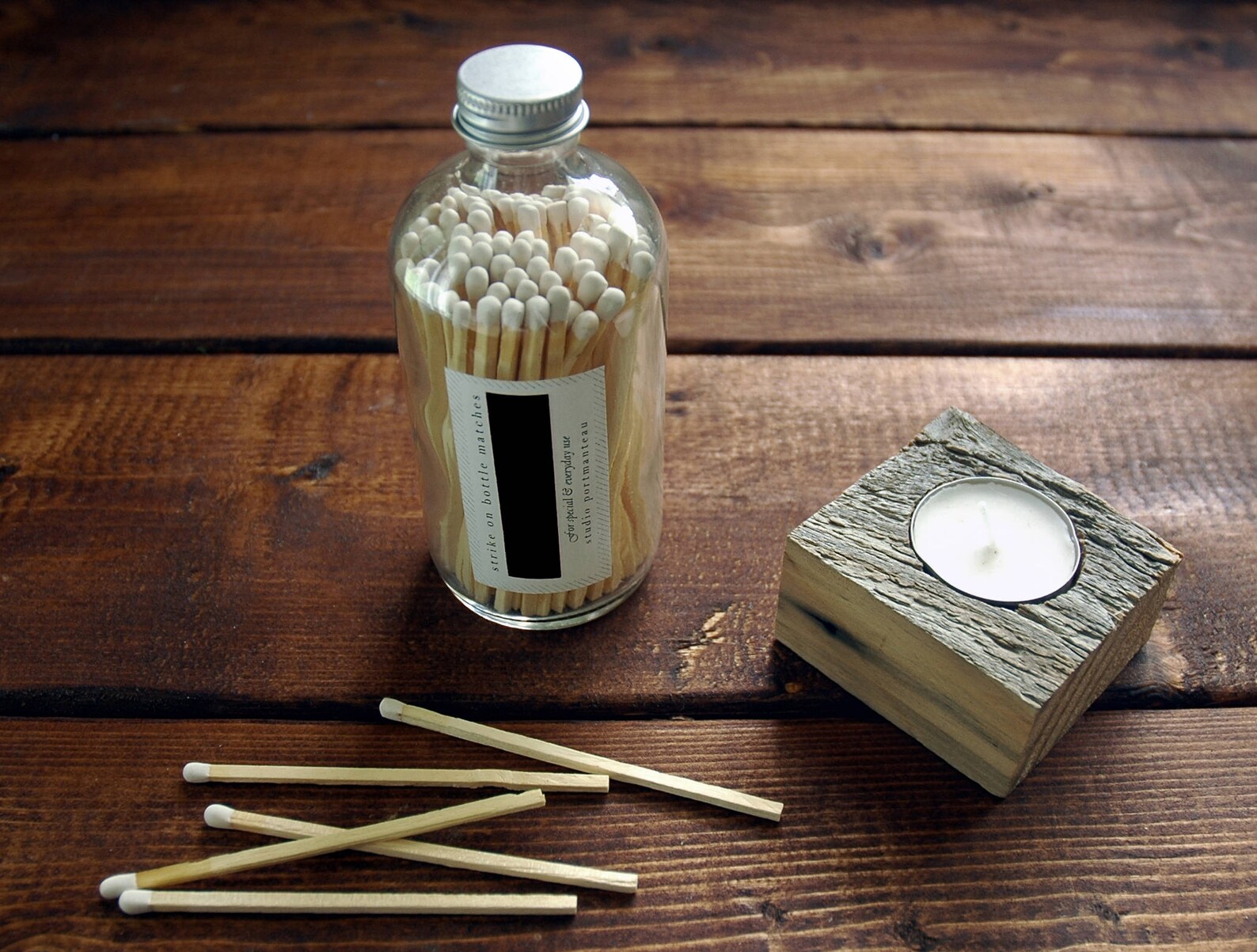 White 4 Candle Matches in a Jar. Classic White Wooden Etsy