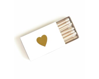 Caja de cerillas clásica con forma de corazón. Cerillas del amor. Caja de cerillas decorativa con emoji de corazón. Regalo ideal para el Día de la Madre, bodas, aniversarios y San Valentín.