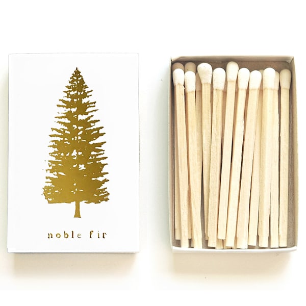 Noble Fir Tree Matchbox. Nature, Adventure Gift. Evergreen Species Matches. Woodland, Camping Party Favor. Forest Pine Matchbook. Wholesale.