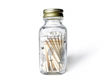 Wildflower Jar Matches. Fancy White Bottle Matches. Bees & Butterflies Match Holder. Matchstick Accessory, Candle Tool. Incense Lighter.