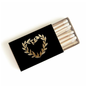 Wild at Heart Matchbox. Love Matches. Leaf Adorned Heart Decorative Matchbook. Bridesmaid, Fiancée, Mother&#39;s Day, Wedding, Valentine Gift.
