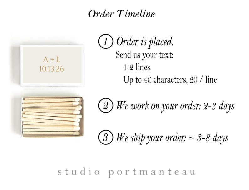 Custom Matchboxes. Name Initials Date Monogram Wedding Matches. Personalized Matchbooks. Customized Bulk Wedding Matchbox Guest Favor. image 6
