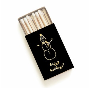 Snowman Hug Matchbox. Stocking Stuffer. Holiday Party Favor. Advent Wreath Matchbook. Secret Santa Gift. Happy Holiday Candle Accessory.