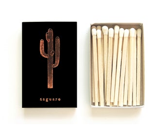 Saguaro Cactus Botanical Matchbox. Cacti Print Matches. Nature Lover Gift for Him / Her. Desert Matchbook. Pair with Candle. Southwest Decor