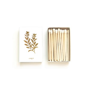 Sage Botanical Foil Stamped Matchboxes. Emboss Herb Print Matches. Vineyard, Garden, Outdoor Wedding Favor. Pastel Room Decor. Candle Tool.