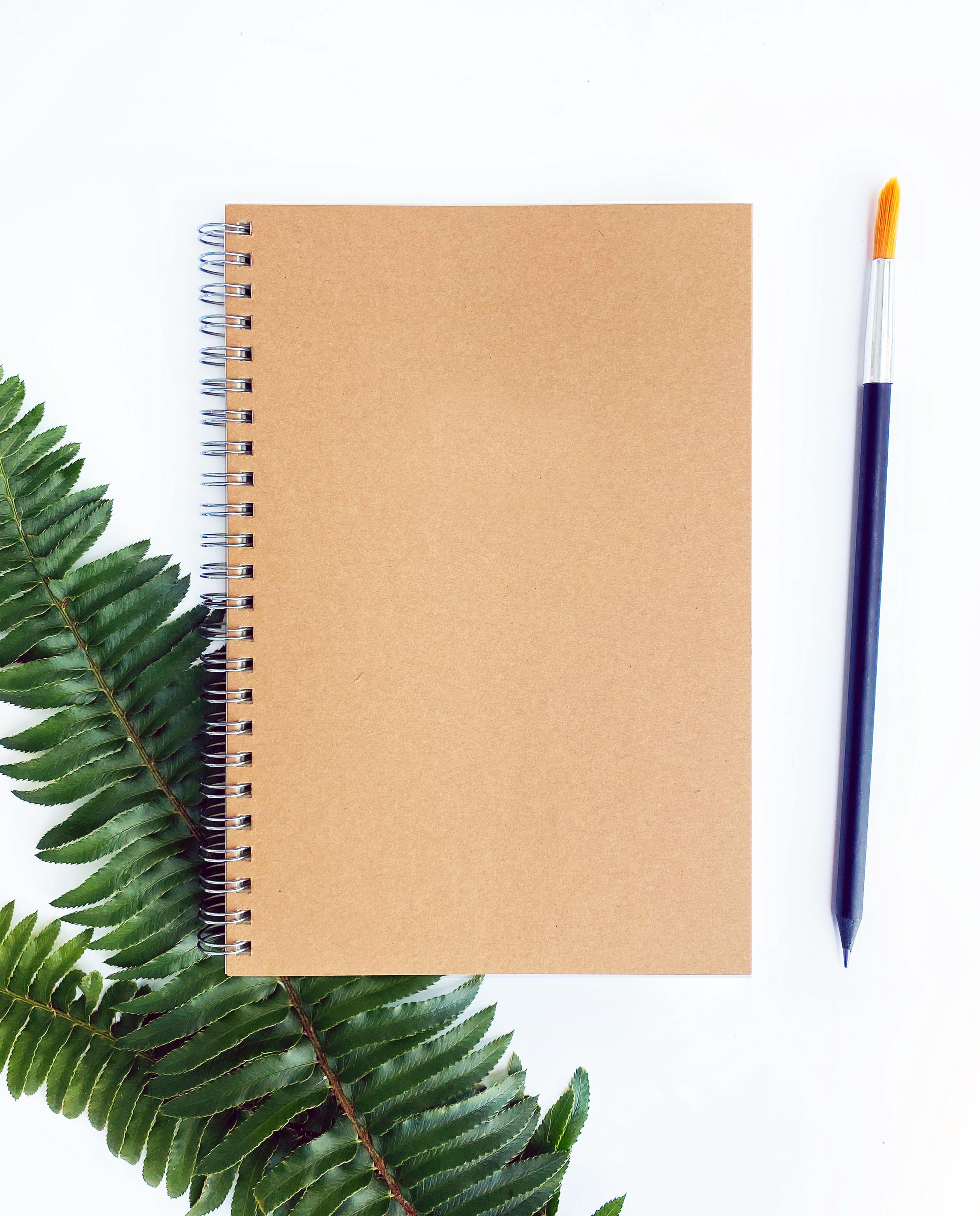 Kraft Spiral Notebook. Wire Notepad. Blank Book, Journal. Large Left ...