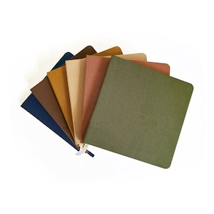 Square Linen Journal, Hardcover Blank Notebook, 5.5" x 5.5". Linen Bound Blank Book. Cloth Covered Bullet, Junk Journal, Scrapbook, Album.