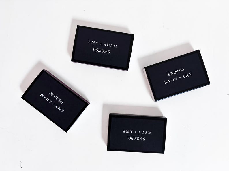 Custom Matchboxes. Name Initials Date Monogram Wedding Matches. Personalized Matchbooks. Customized Bulk Wedding Matchbox Guest Favor. image 11