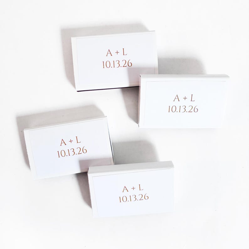 Custom Matchboxes. Name Initials Date Monogram Wedding Matches. Personalized Matchbooks. Customized Bulk Wedding Matchbox Guest Favor. image 12