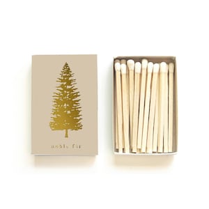 Noble Fir Tree Matchbox. Nature, Adventure Gift. Evergreen Species Matches. Woodland, Camping Party Favor. Forest Pine Matchbook. Wholesale.