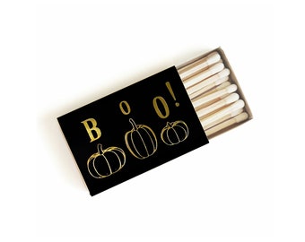 Boo! Pumpkin Matchbox. Halloween Matches. Autumn Jack-o'-Lantern Lighter. Fall Candle Tool. Halloween Party Favor, Spooky Season Gift. Decor