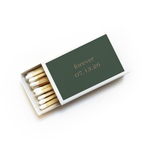 Custom Matchboxes. Name Initials Date Monogram Wedding Matches. Personalized Matchbooks. Customized Bulk Wedding Matchbox Guest Favor. image 1