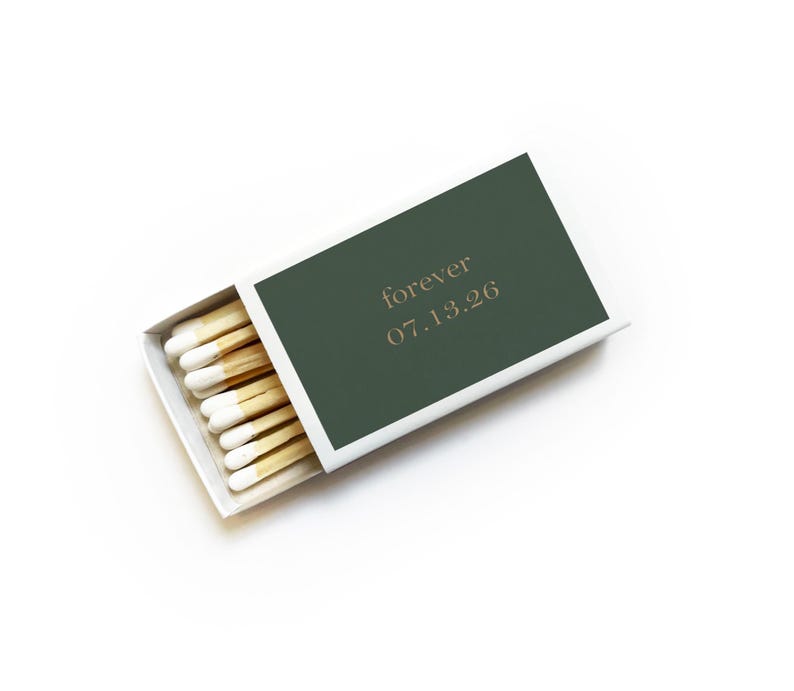 Custom Matchboxes. Name Initials Date Monogram Wedding Matches. Personalized Matchbooks. Customized Bulk Wedding Matchbox Guest Favor. image 1