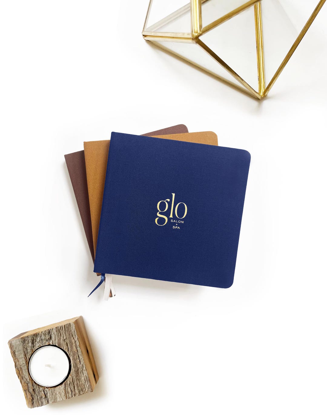 Custom Logo Foil Embossed Square Linen Notebooks. Personalized Linen ...