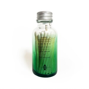 Green Ombré Bottle Matches. Pretty Glass Match Jar. Fancy Colorful Matches. Strike on Bottle. Matchstick Holder. Luxury Candle Lover Gift.