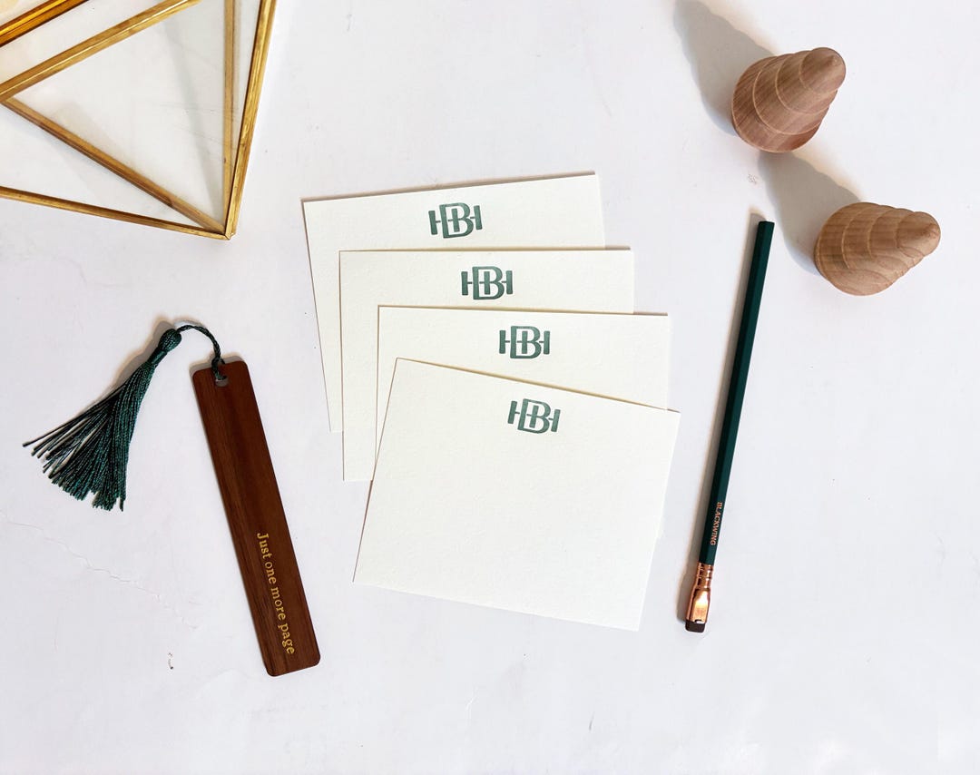 Custom Logo Letterpress Flat Stationery Set. Personalized Flat ...