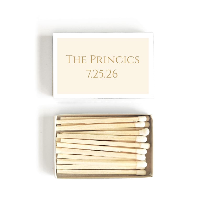 Custom Matchboxes. Name Initials Date Monogram Wedding Matches. Personalized Matchbooks. Customized Bulk Wedding Matchbox Guest Favor. image 2
