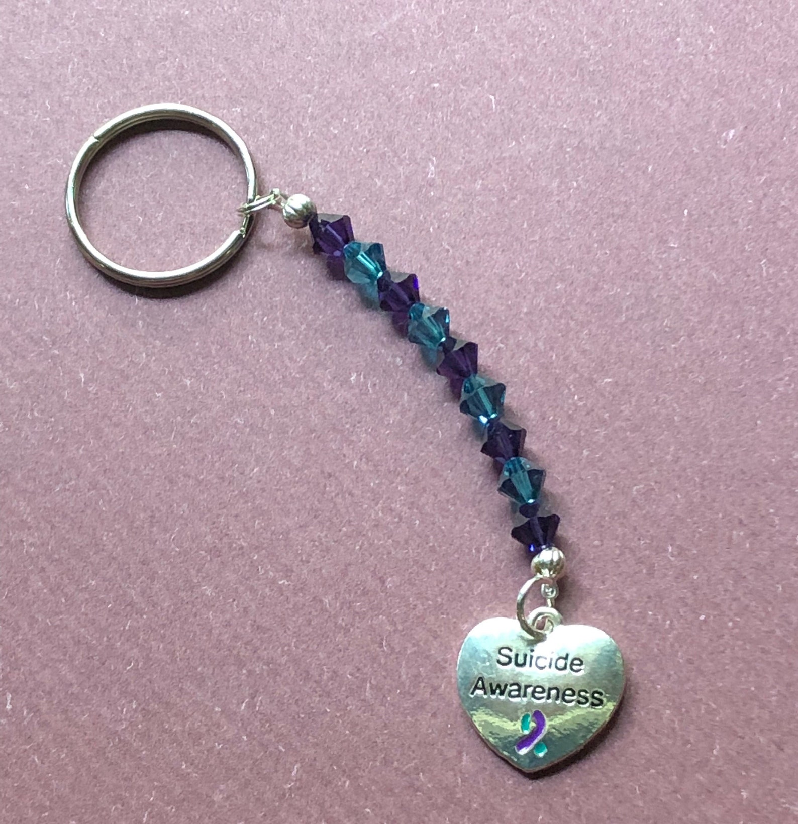 Swarovski Crystal Suicide Awareness Keychain | Etsy