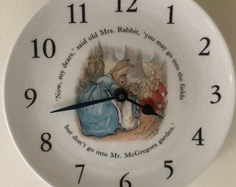 Vintage Peter Rabbit Ceramic Clock Plate by Wedgewood Pottery