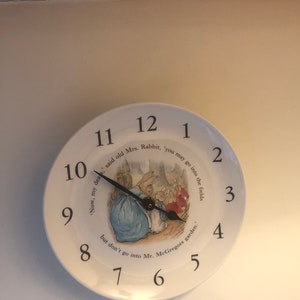 Vintage Peter Rabbit Ceramic Clock Plate by Wedgewood Pottery zdjęcie 5