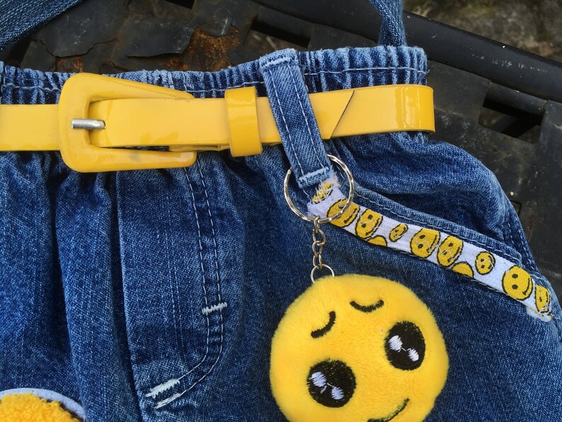 baggy jeans with smiley face